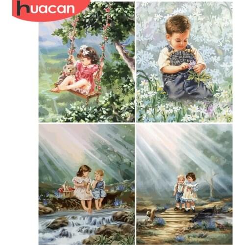 HUACAN DIY Painting By Number Girl Drawing On Canvas Gift Pictures By Numbers Figure Kits Hand Painted Paintings Art Home Decor