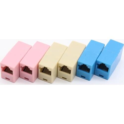 IMC Hot 10 Pcs RJ45 8P8C Double Ports Female Plug Telephone Connector