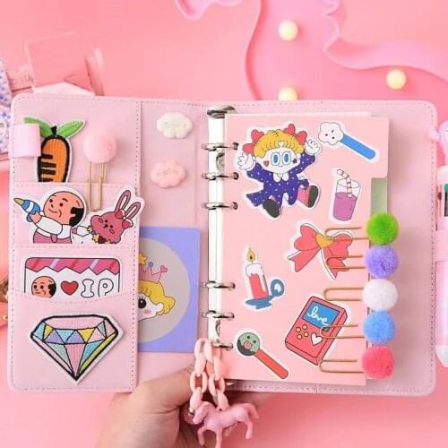 Girl heart hand account book hand account checkered loose-leaf small fresh diary cute Korean notebookdiary net red suit notepad