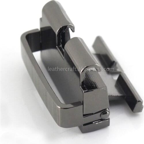 1pcs Metal 40mm Belt Buckle Clips Connectors Matte Brown End Bar Heel Clip Half Buckle Parts Leather Craft Jeans Webbing