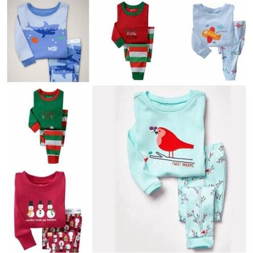 Cartoon Kids Pajama Set Boys Sleepwear 2-7 Years Girls Pijamas Set Childrens pyjama T-shirt + Pants Baby Girl/Boy Clothing Set