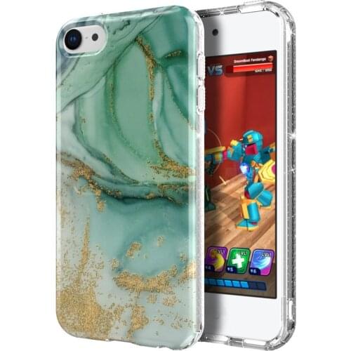 Marble Pattern Soft TPU+Hard PC Bumper Case Slim Fit Drop Protection Cover For iPod Touch 6/Touch 7/Touch 5 Cases