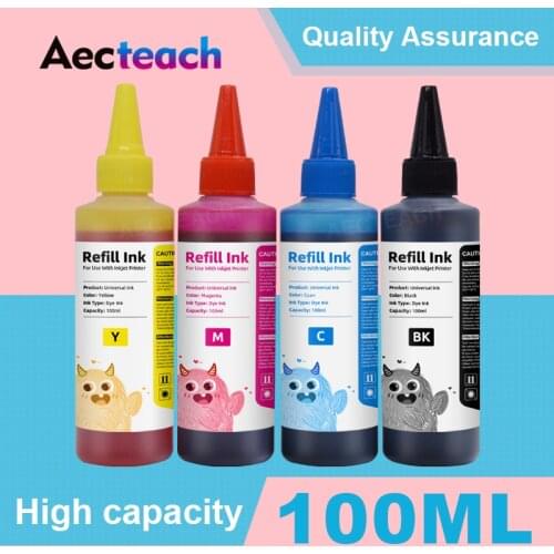 Aecteach Universal 4 Color Dye Refill Ink Kit For Canon PG 545 CL 546 PG 545 XL Pixma MG3050 2550 2450 2550S 2950 MX495 Printer