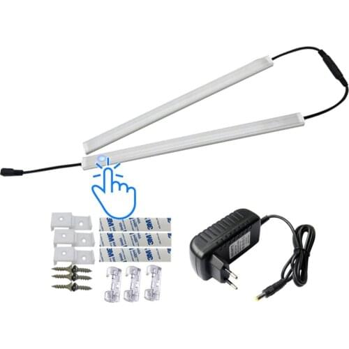 2pcs suit 5730 touch sensor rigid bar light Cabinet Light with 12V Adapter warm white cold white touch sensor dimmable