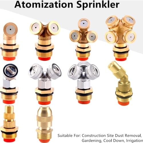 Misting Nozzle Adjustable Hose Connector Brass Atomizing Spray Sprayer Fitting Nebulizer Water Sprinklers Home Garden Irrigatio