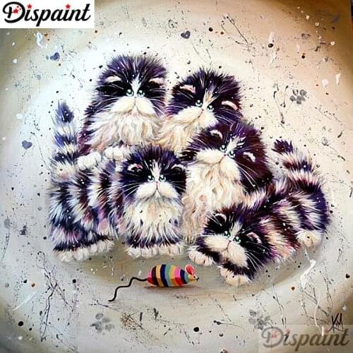 Dispaint Full Square/Round Drill 5D DIY Diamond Painting "Cartoon cat scenery" 3D Embroidery Cross Stitch 5D Home Decor A10246
