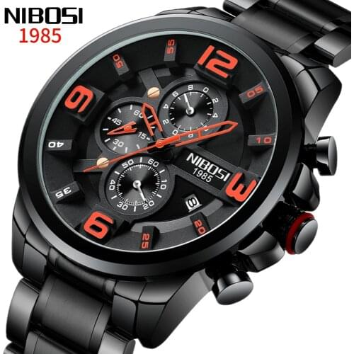 NIBOSI Men Wristwatch Unique Design Wide Big Dial Casual Quartz Business Male Clock Creative Sport Watch Men Relogio Masculino