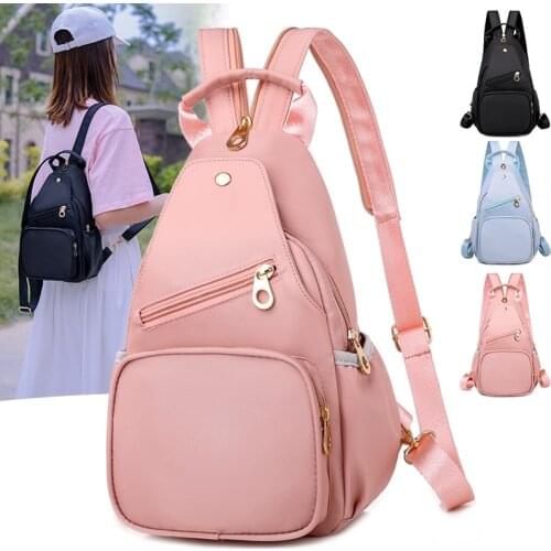 2021 New Korean Style Oxford Cloth Womens Waterproof Small Backpack Summer Fashion Sporty Messenger Chest Bag