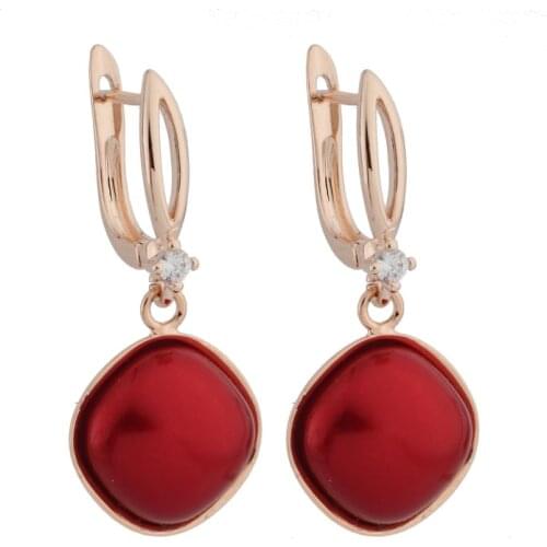 New Trend Earrings 585 Rose Gold Unique Unusual Earrings Shell Pearl Drop Earrings Women Party Engagement Fashion Jewelry 2021