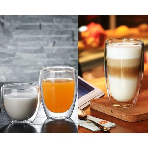 Wholesale Double Layers Glasses Espresso Coffee Cup Water Cup Juice Cup Milk Cup