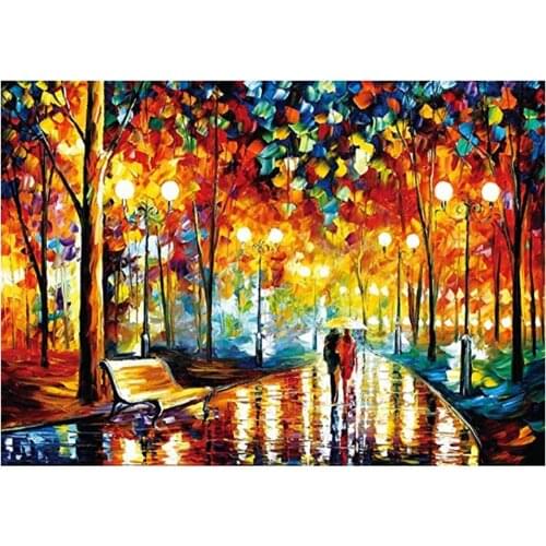 Jigsaw Puzzles 1000 Pieces for Adults and Kids, Rainy Night Walk Adult Jigsaw Puzzles, Game Learning Education Jigsaw