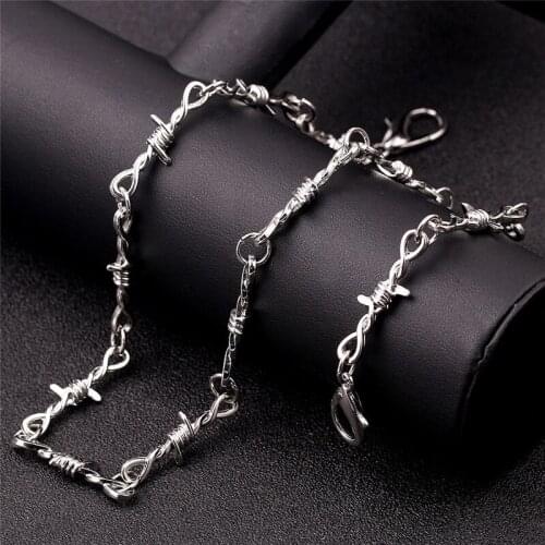 Small wire Brambles Iron Unisex Choker Necklace Women Hip-hop Gothic Punk Style Barbed Wire Little thorns Chain Choker Gifts