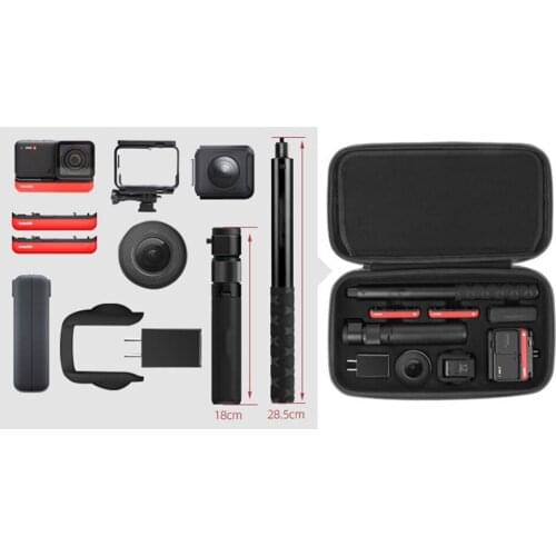 Storage Bag for Insta360 One R 4K Sport Camera Accessories Camera Battery Charger Selfie Stick Protective Case Carrying Bag
