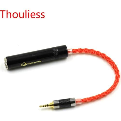 Thouliess UPOCC-Single-Crystal Silver Plated 2.5mm TRRS Balanced Male to 1/4 6.35mm TRS 3pin Female Audio Adapter Cable