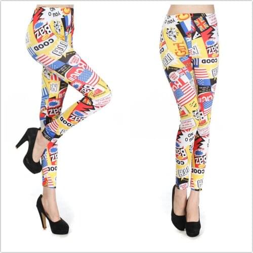 Godier Women Fashion Britain National The United States FLAG Stripe Slim One Size Leggings Fitness Dance Stretched Pants Hot