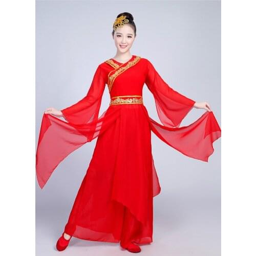 Women Classic Chinese Yangko Dance Costumes Ladies Traditional Umbrella Dance Dress Folk Dance Costume Fan Dance Dress Costumes