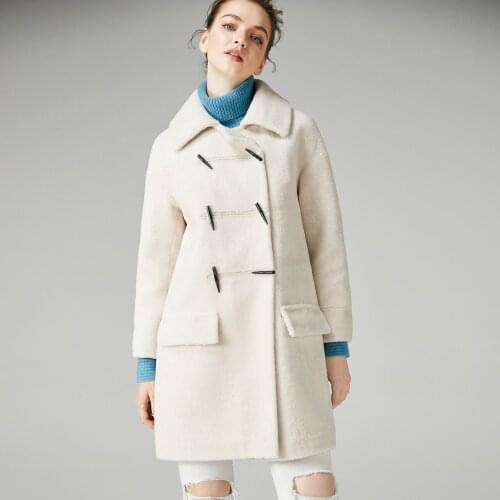 Genuine Fur Coat Women Autumn Winter Warm Thick Sheep Shearing Jackets Top Quality Lamb Fur Parkas V1F32140 MF575