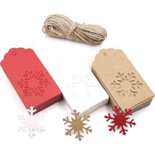 1/10/50PCS White&Red Kraft Paper Tags Handmade/Thank You DIY Crafts Labels For Christmas Favors Hang Tag Gift Wrapping Supplies