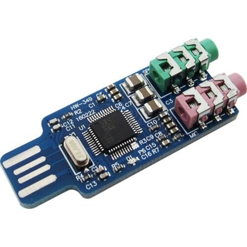 10PCS CM108 USB Drive Free Laptop Computer External Sound Card Module