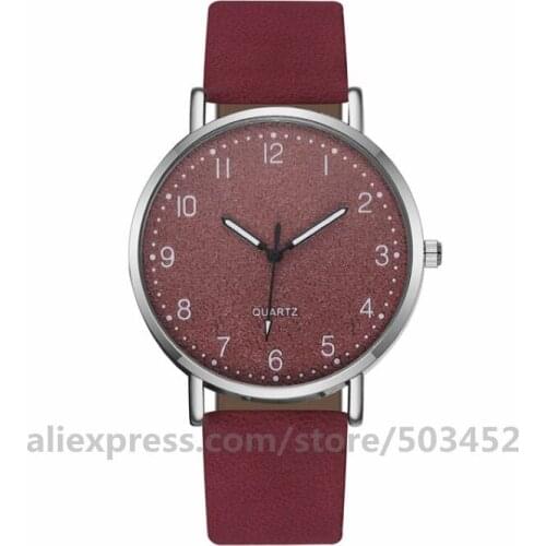 100pcs/lot YOLAKO New Fashion Montre Femme Romantic Unisex Watches Watch Arabic Numerals Leather Belt Reloj De Mujer