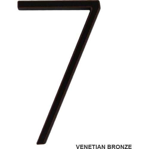 127mm Floating Modern House Number Satin Brass Door Home Address Numbers for House Digital Outdoor Sign Plates 5 Inch. #7