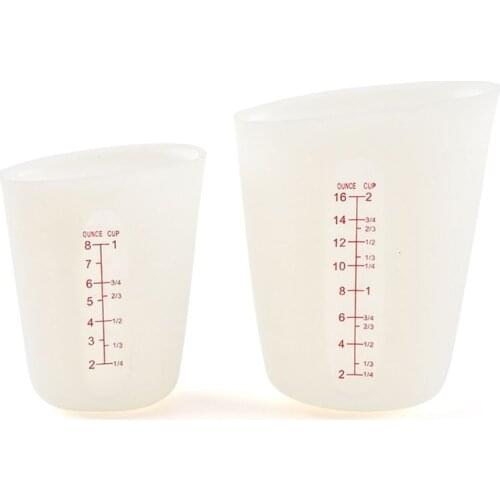 2Pcs 250ML 500ML Flexible Silicone Measuring Cup Cook Bakers Resin Jewelry Tools