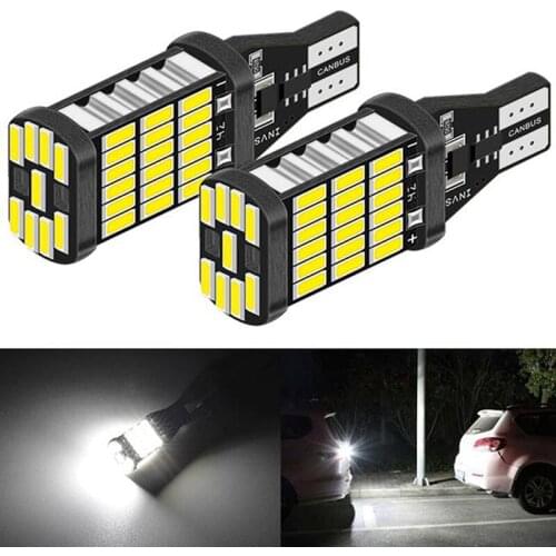 2Pcs/set DC 12V Canbus T16 T15 921 W16W LED Bulb Car Backup Reverse Lights 6000K