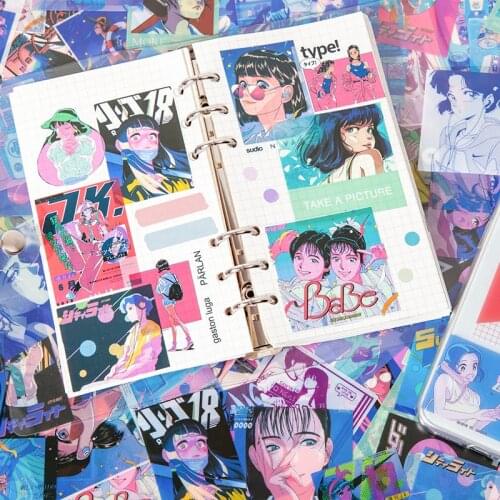 30 pcs/lot Cartoon Girl stickers aesthetic 8 Design Decorative Diary Scrapbooking Material bullet journal supplies DIY handmade