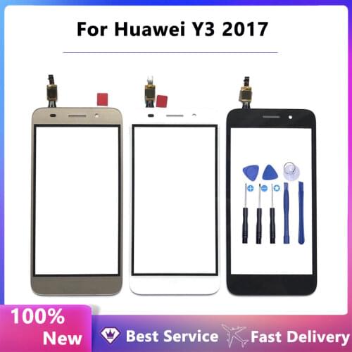 For Huawei Y3 2017 CRO-U00 CRO-L02 CRO-L22 touch screen Panel with digitizer Glass Lens Panel Replacement part(No lcd
