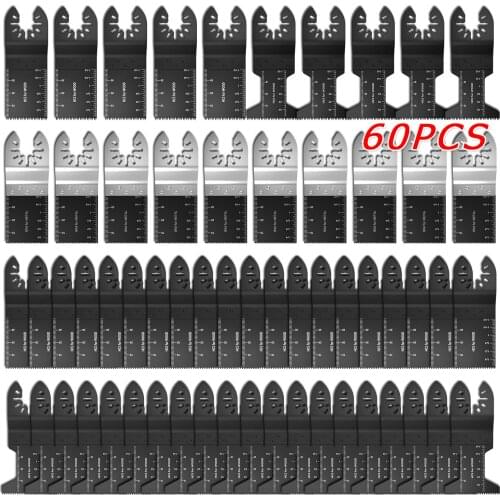60 Pcs Multi-Function Bi-metal Precision Saw Blades Oscillating Blade Multi Wood Cut Kit Chipboard Tool Circular Saw Blade DIY