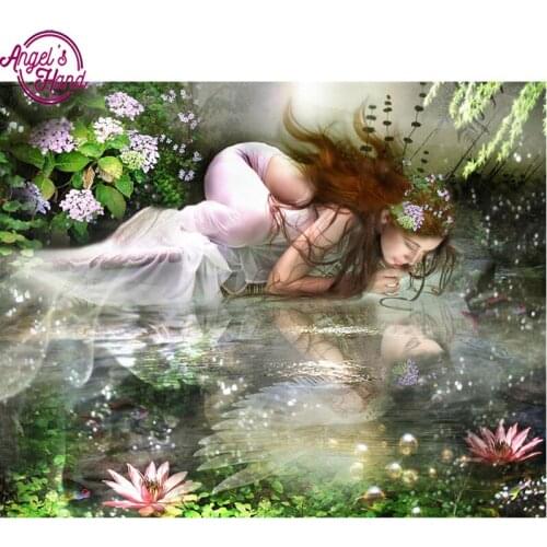 5D DIY diamond embroidery beauty On the river diamond painting Cross Stitch full drill Rhinestone mosaic decoration