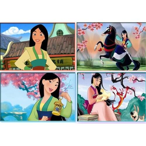 5D Diy Diamond Painting Disneys New Square/Round Inlaid Rhinestone Cartoon Character "Mulan" Mosaic Home Decoration