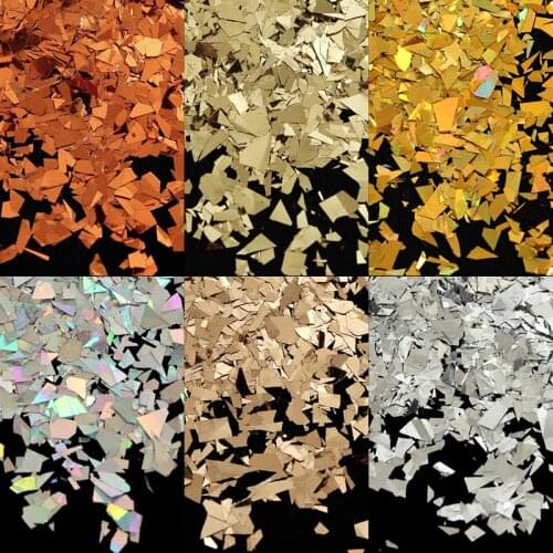 10g AB Nail Glitter Irregular Shell Flakes Sparkly Gold Silver Sequins Foil Pieces For Gel Polish Manicure Nail Art Decorations