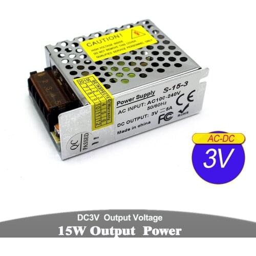 DC Power Supply 3V 5A 15w Led Driver Transformers AC100-240V to dc3V SMPS Power Adapter for strip lamp Light CNC CCTV