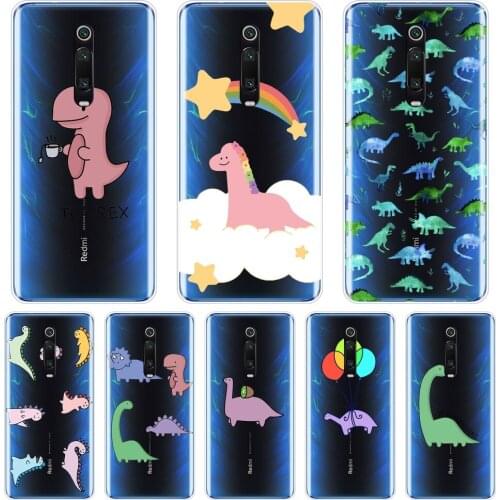 Silicone Phone Case For Xiaomi Redmi K20 Pro 7 7A GO Y2 Y3 Cute Dinosaur Kawaii Soft Back Cover For Xiaomi Redmi Note 7 7S PRO