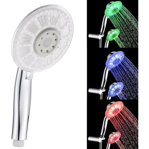 Shower Head LED Light Plastic Shower Head Hand Held Universal Bath Water Sprayer
