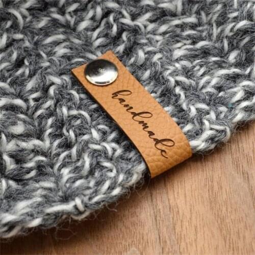 Labels for rivets - Knitting , Personalized labels, Genuine leather , Leather tags , Custom Labels, Crochet