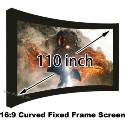 110Inch Perfect Size High Quality Curved Fixed Projection Screen 16:9 3D Projector Screens Fabric DIY Mount Hanging