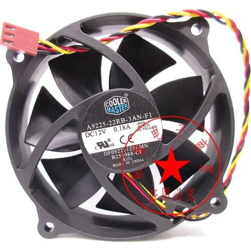 Computer case CPU cooling fan A9225-22RB-3AN-F1 9cm 12V 0.18A 3-wire circular fan