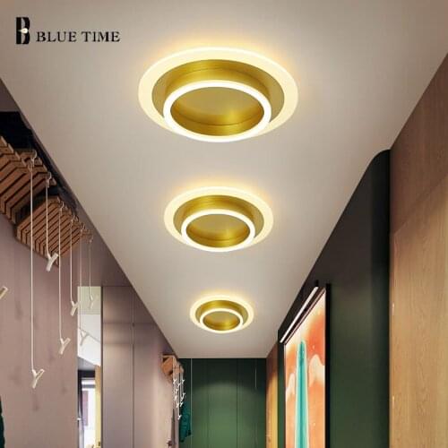 Gold Small Led Ceiling Light Round&Square Modern Ceiling Lamp for Living room Bedroom Kitchen Gold Chandelier Ceiling Mount Lamp