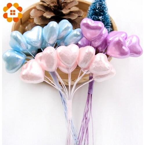 10pcs/lot Colorful Artificial Flower Bunch Foam Heart/Star DIY Headwear Accessories Wedding Festival Home Table Decor Supplies
