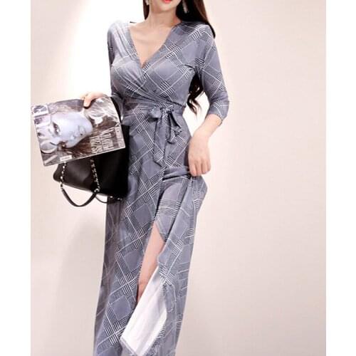 New arrival women sexy formal dress fashion casual comfortable party elegant temperament v-neck beach high quality a-line dress