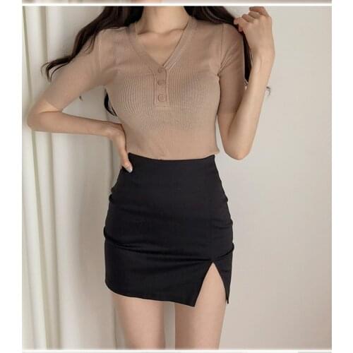 New Micro Mini Skirts 2020 Summer Sexy Girls Casual Package Hip Short Women Tight Office Party Female Black