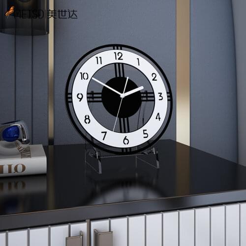 MEISD Designer Art Decoration Quartz Silent Alarm Table Clock Modern Desk Watch Bedroom Office Home Decor Study Free Shipping