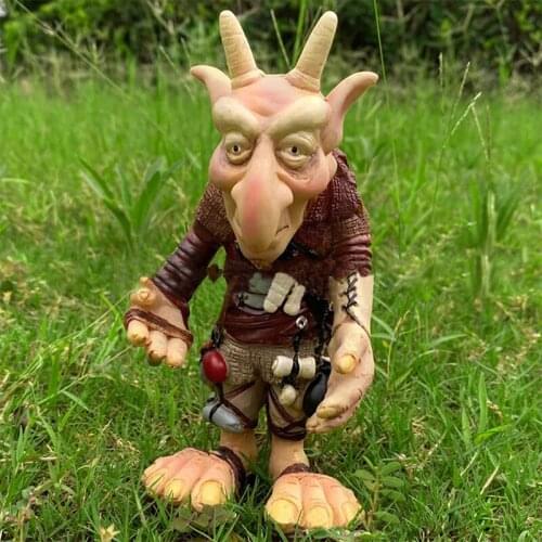 Realistic Resin Crafts Display Simulation Ugly Weirdo Statue One Foot Wooden Stick Micro Landscape Decoration Gardening Decor