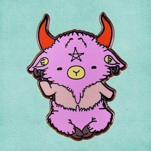 Satan Satanic Sabbatic Goat Pentagram Occult Enamel Pin cute demon devil goat pagan Dark Art God of Magick Spooky Goth brooch