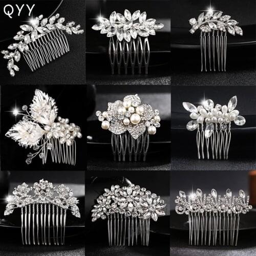 Bridal Wedding Hair Accessories Crystal Hair Comb Clips for Women Rhinestone Hair Jewelry Bride Headpiece Party Bridesmaid Gift