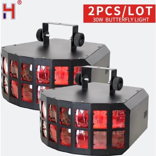 2PCS Double Butterfly Mini Derby Club Party Led Effect DMX512 Stage Effect Light for Disco Bar