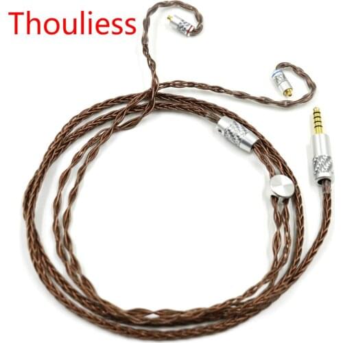 Thouliess HIFI 3.5/2.5/4.4mm Balanced UP-OCC Single Crystal Copper MMCX Connector Headphone Upgrade Cable
