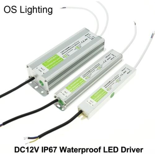 DC 12V 24V IP67 Waterproof Lighting Transformers Power Supply LED Driver 12V 10W 20W 25W 30W 45W 50W 60W 80W 120W 150W
